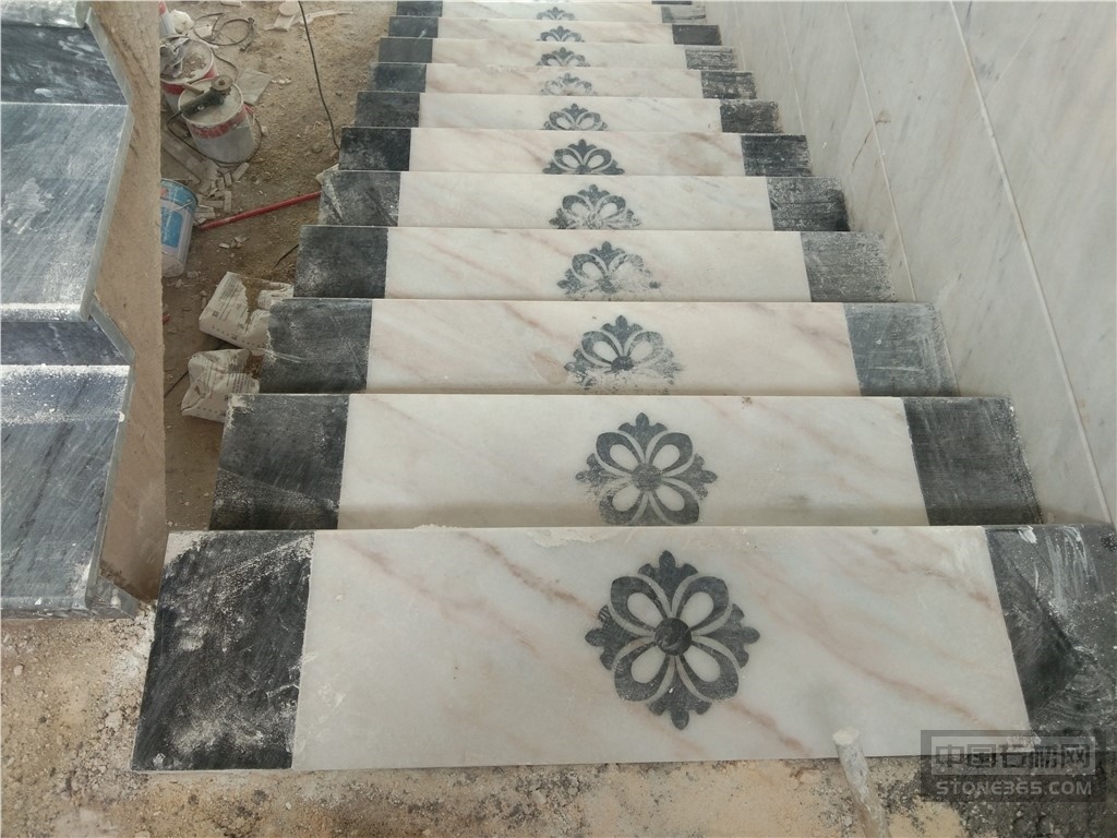 追纹图案拼花楼梯踏步加工工艺 不凡的石材艺术